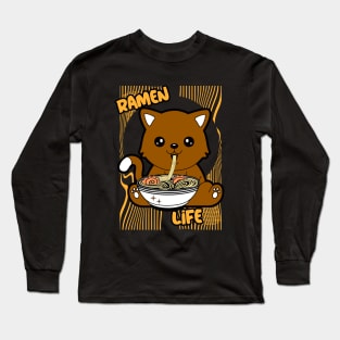 RAMEN Life Cute Kawaii Dog Ramen Bowl Long Sleeve T-Shirt